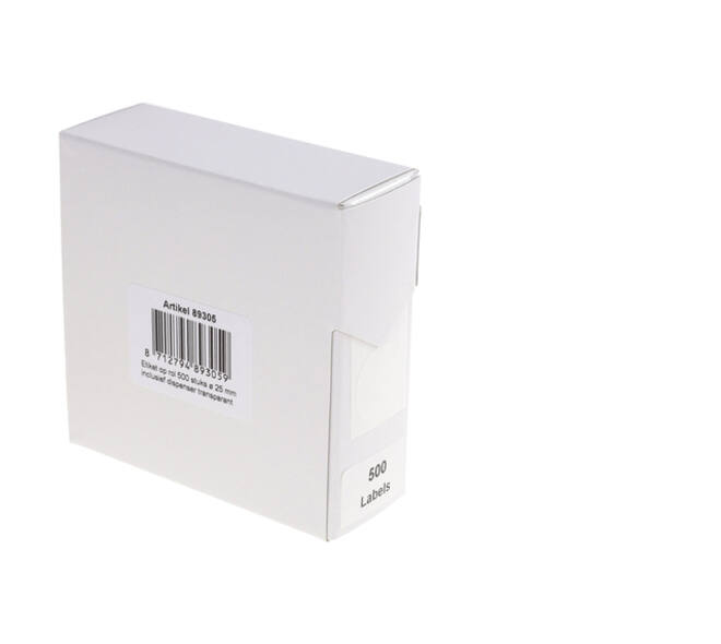 Etiket rillprint 25mm 500st op rol transparant
