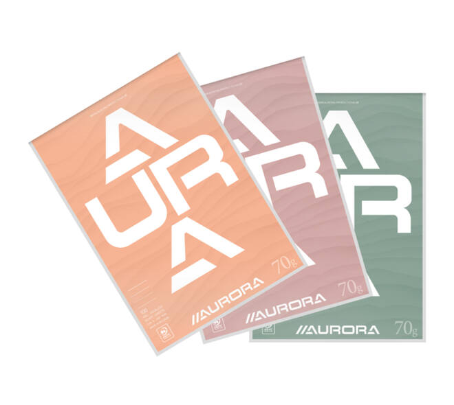 Schrijfblok Aurora A4 lijn 100 vel 70gr assorti