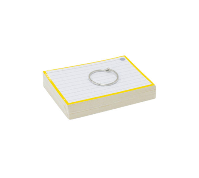 Flashcards A7 Geel incl. clipring 50 vel
