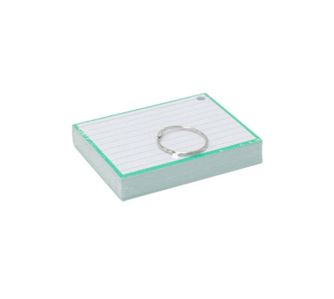 Flashcards A7 Groen incl. clipring 50 vel