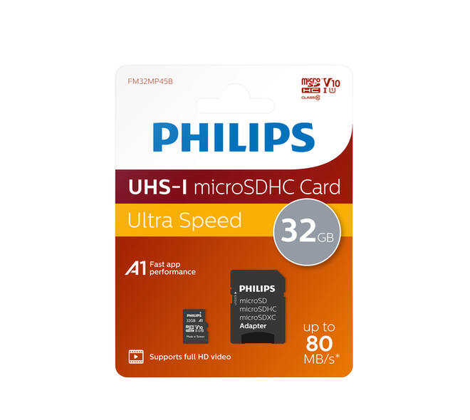 Micro SDHC Card Philips Class 10 UHS-I U1 32GB