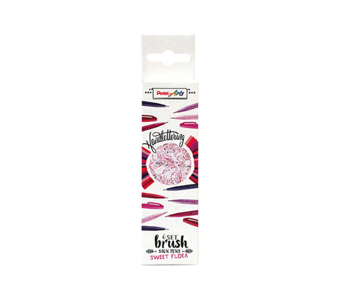 Brushpen Pentel Sign SES15C Sweet Flora assorti 6 stuks