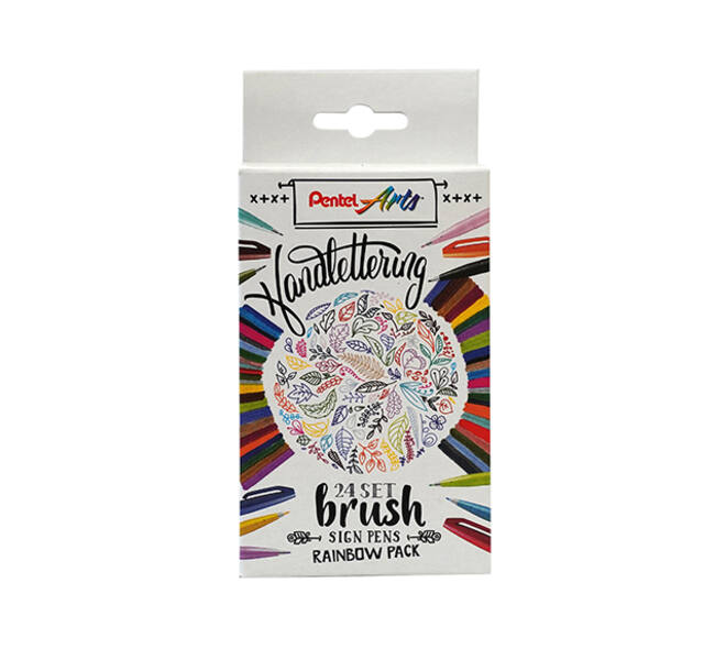 Brushpen Pentel Sign SES15C Rainbow assorti 24 stuks