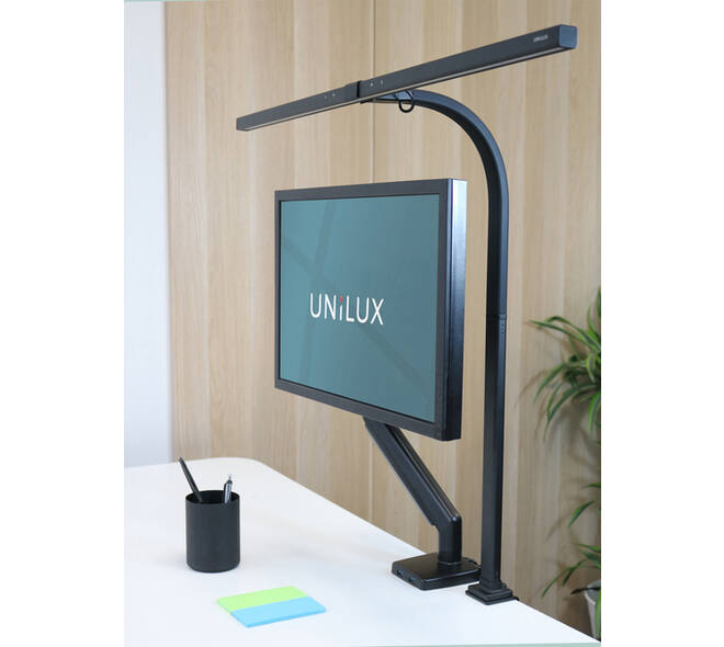Bureaulamp Unilux Strata led tafelklem zwart