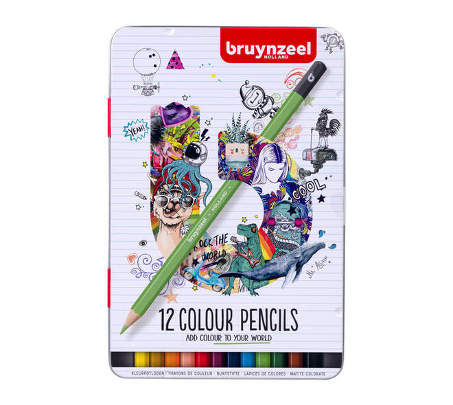 Kleurpotloden Bruynzeel assorti blik à 12 stuks