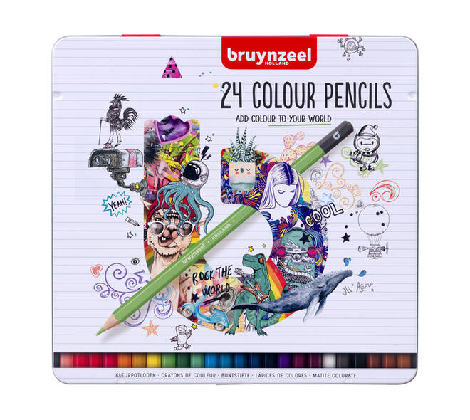 Kleurpotloden Bruynzeel assorti blik à 24 stuks