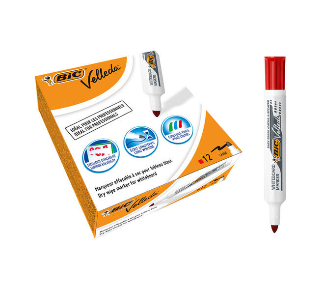 Whiteboardmarker Bic Velleda 1711 rond large rood