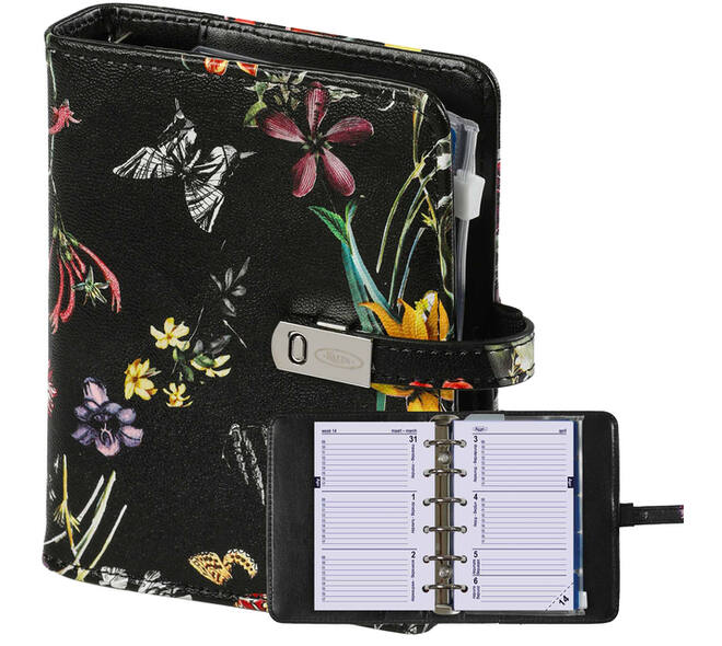 Organizer Kalpa Pocket inclusief agenda 2026-2027 7dagen/2pagina's bloemenzee zwart