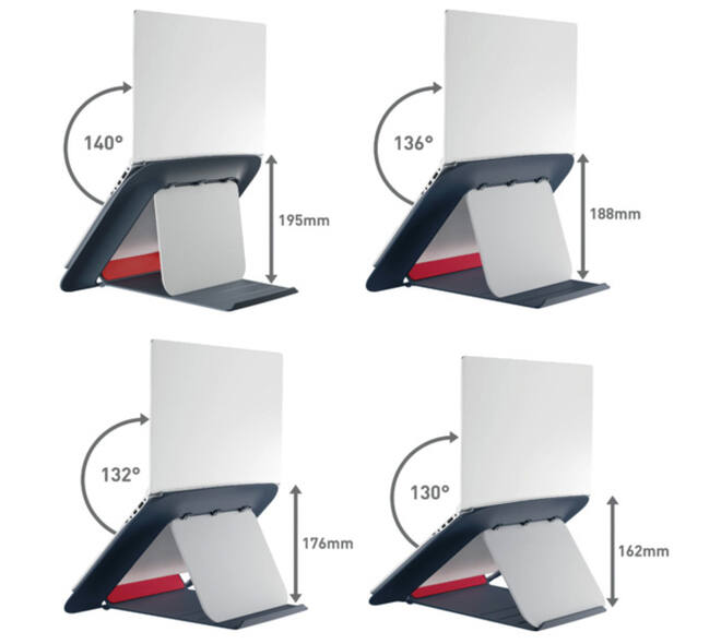 Laptopstandaard Leitz Ergo Cosy verstelbaar recyled grijs