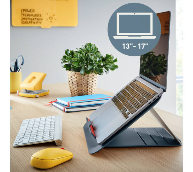 Laptopstandaard Leitz Ergo Cosy verstelbaar recyled grijs