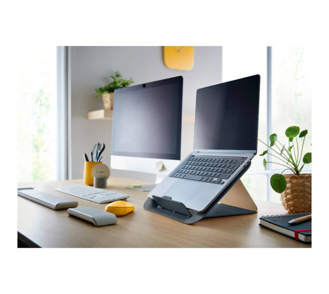 Laptopstandaard Leitz Ergo Cosy verstelbaar recyled grijs