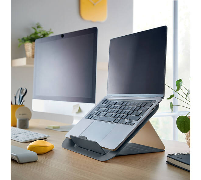 Laptopstandaard Leitz Ergo Cosy verstelbaar recyled grijs