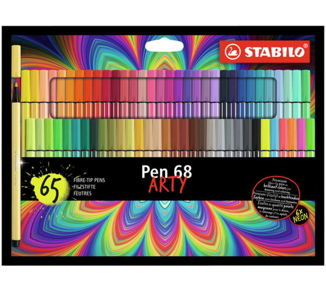 Viltstift STABILO Pen 68 Arty medium assorti set à 65 stuks