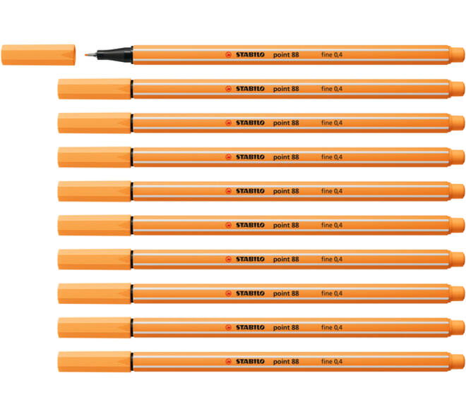 Fineliner STABILO point 88/85 fijn papaya