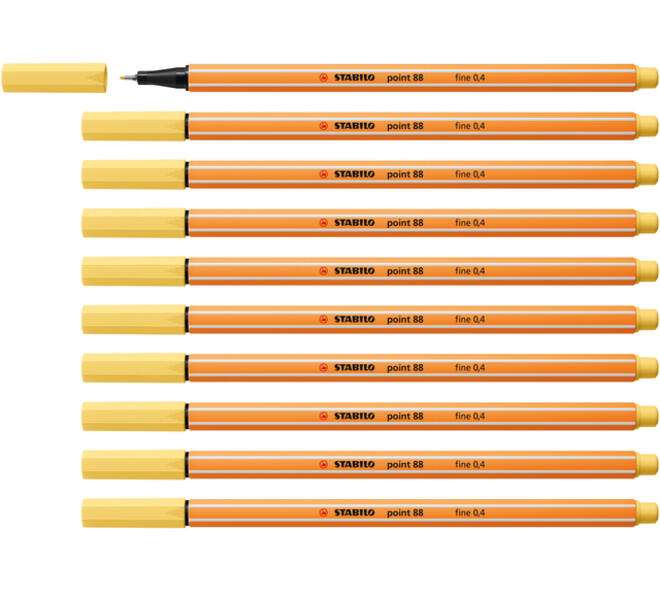 Fineliner STABILO point 88/23 fijn lichtgeel