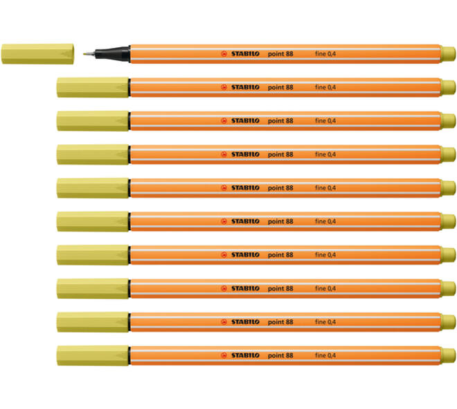 Fineliner STABILO point 88/67 fijn mosterd