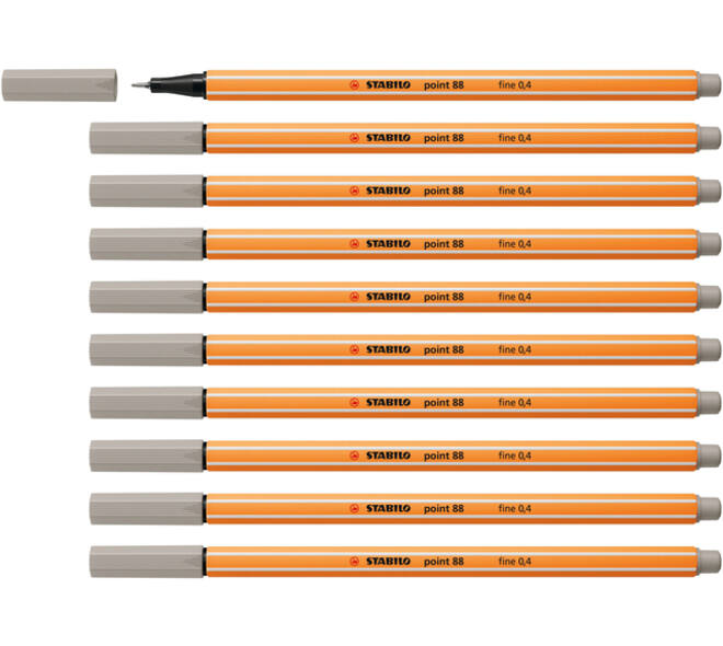 Fineliner STABILO point 88/93 fijn warm grijs