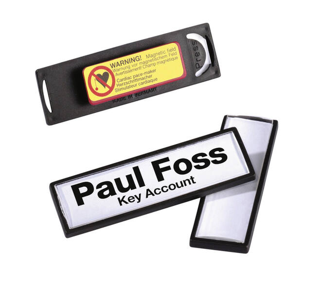 Badge Durable clip card met magneet 17x67mm 25 stuks