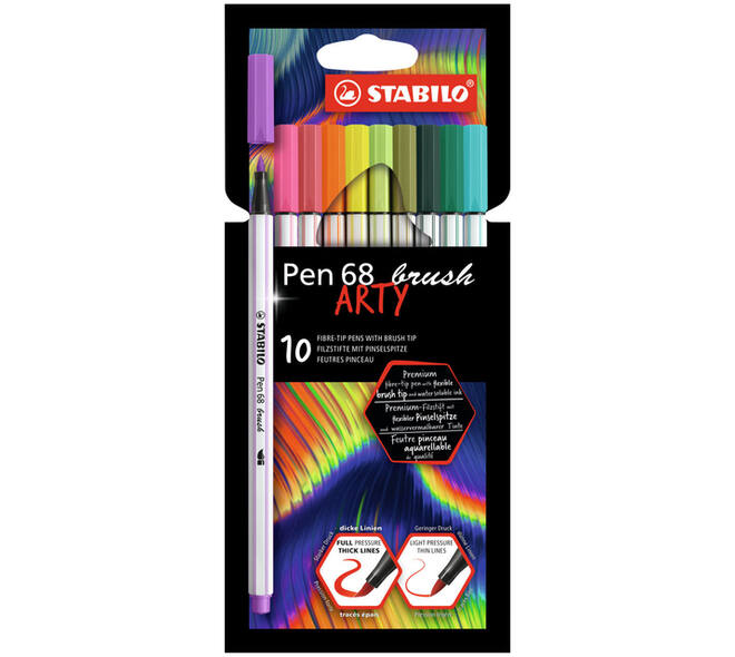 Brushstift STABILO Pen 568/10 Arty assorti set à 10 stuks