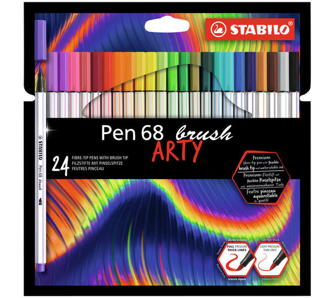 Brushstift STABILO Pen 568/24 Arty assorti set à 24 stuks