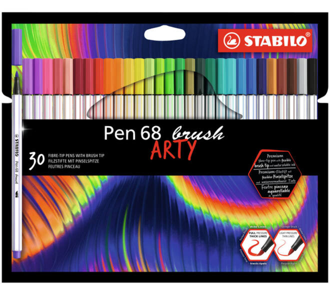 Brushstift STABILO Pen 568/30 Arty assorti set à 30 stuks
