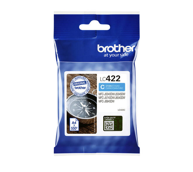 Inktcartridge Brother LC-422C blauw