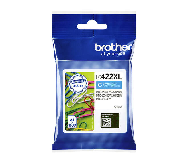 Inktcartridge Brother LC-422XLC blauw