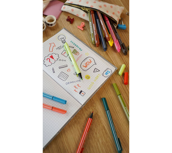 Viltstift STABILO pointMax 488/8 medium assorti pastel etui à 8 stuks