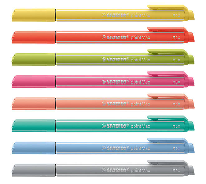 Viltstift STABILO pointMax 488/8 medium assorti pastel etui à 8 stuks
