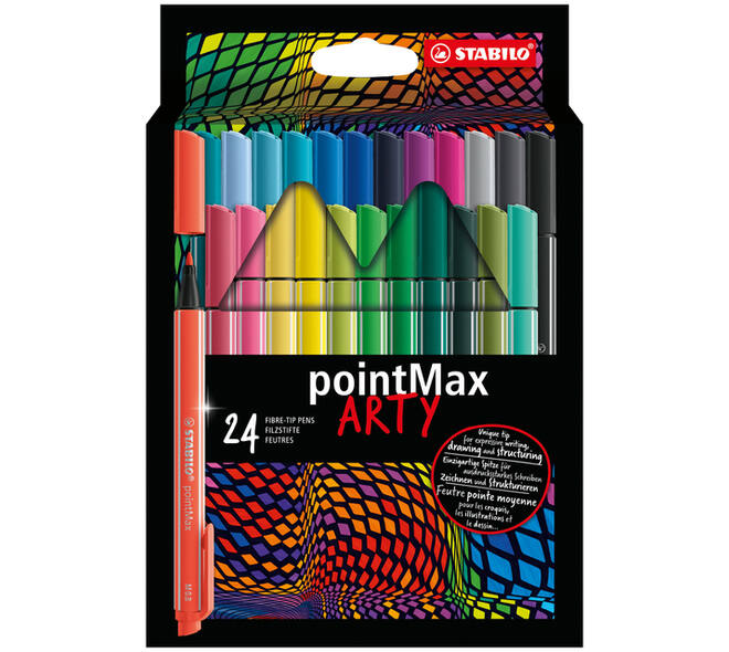 Viltstift STABILO pointMax 488/24 Arty medium assorti etui à 24 stuks