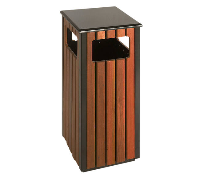 Afvalbak Vepa Bins voor buiten 36 liter zwart/houtlook