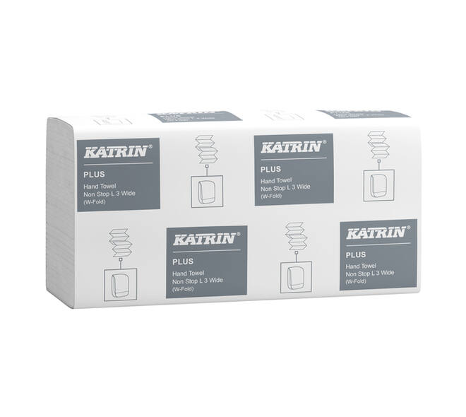 Handdoek Katrin Plus w-vouw 3-laags 240x320mm 25x90 vel wit 61563
