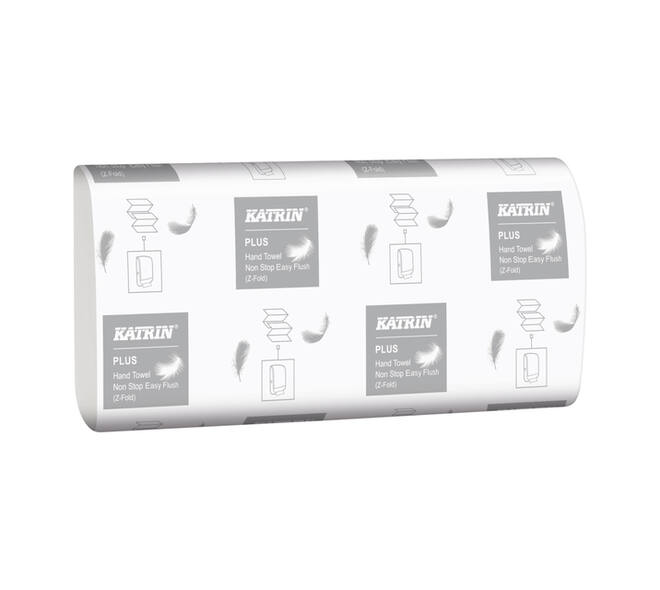 Handdoek Katrin Plus z-vouw 2-laags 203x240mm 15x160 vel wit 61624