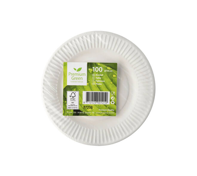 Bord IEZZY Ø180mm karton 100 stuks wit