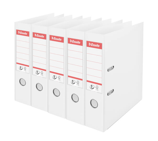 Ordner Esselte No.1 72mm PP 30% gerecycled folie Multipack wit 5 stuks