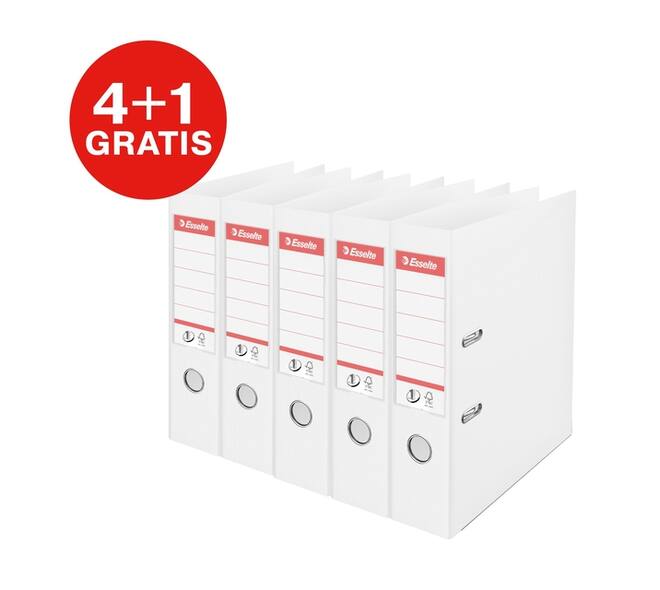 Ordner Esselte No.1 72mm PP 30% gerecycled folie Multipack wit 5 stuks