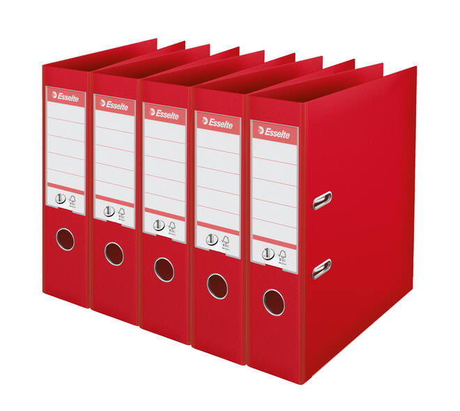 Ordner Esselte Vivida No.1 multipack 75mm A4 5 stuks rood