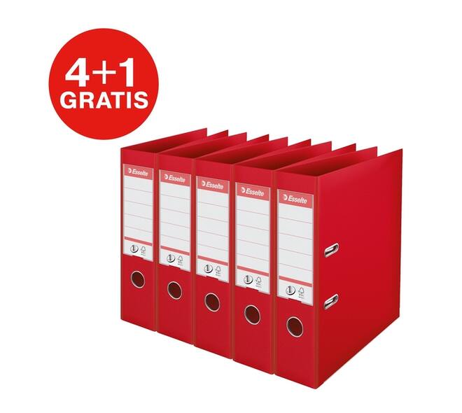 Ordner Esselte Vivida No.1 multipack 75mm A4 5 stuks rood