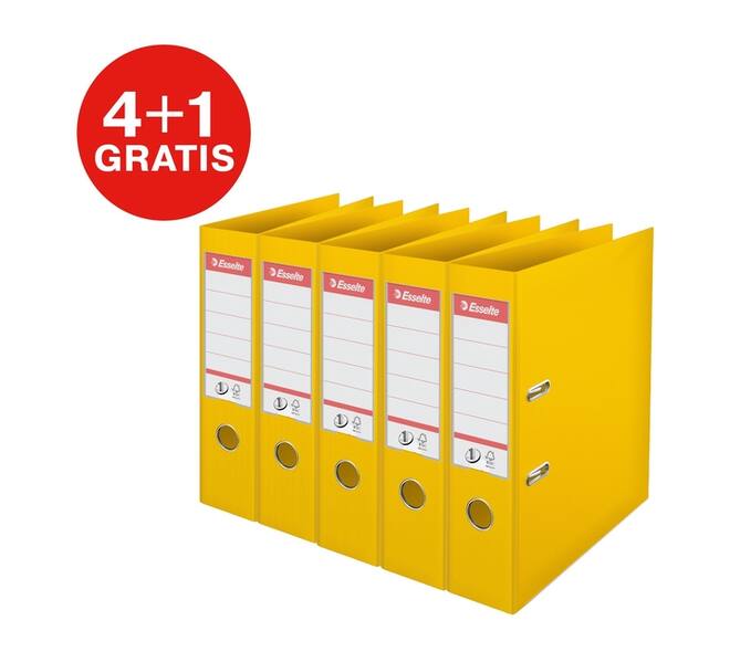 Ordner Esselte No 1 Power PP 75 mm geel 5 stuks