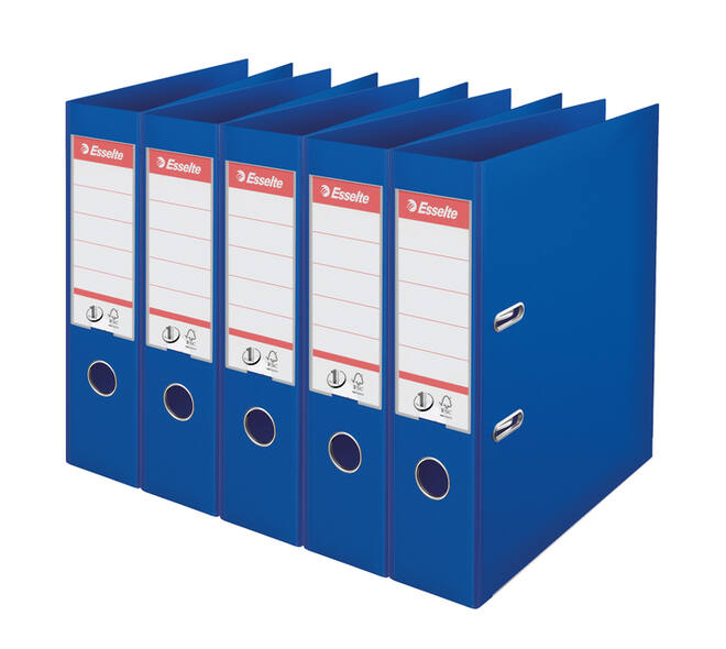 Ordner Esselte No.1 72mm PP 30% gerecycled folie Multipack blauw 5 stuks