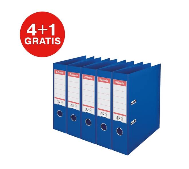 Ordner Esselte No.1 72mm PP 30% gerecycled folie Multipack blauw 5 stuks