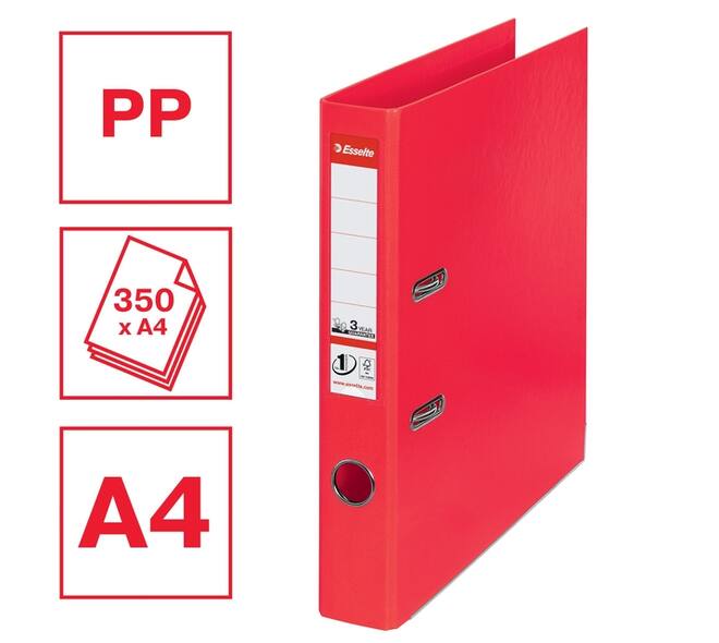 Ordner Esselte No 1 Power PP 50 mm rood 5 stuks