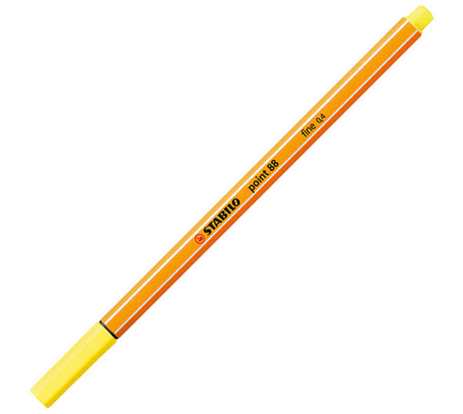 Fineliner STABILO point 88/24 fijn citroengeel