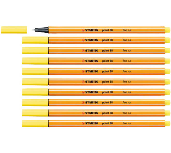 Fineliner STABILO point 88/24 fijn citroengeel