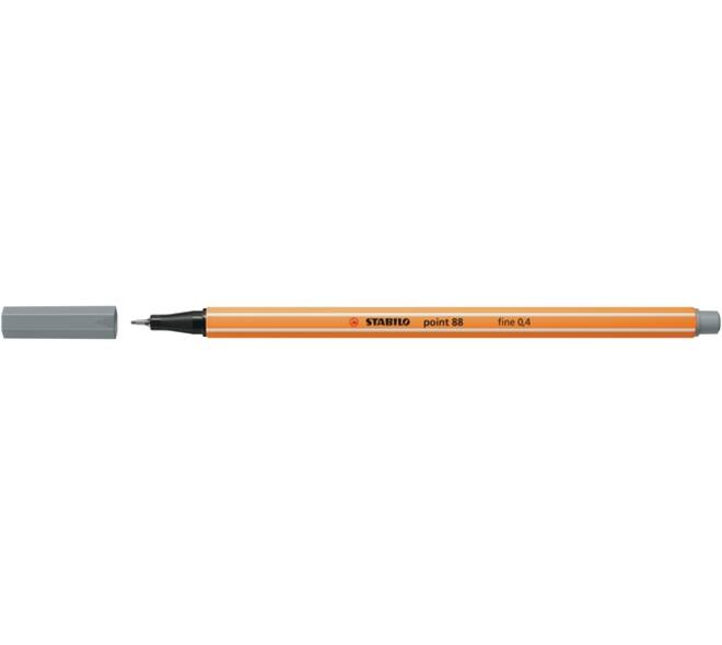 Fineliner STABILO point 88/95 fijn middelkoud grijs