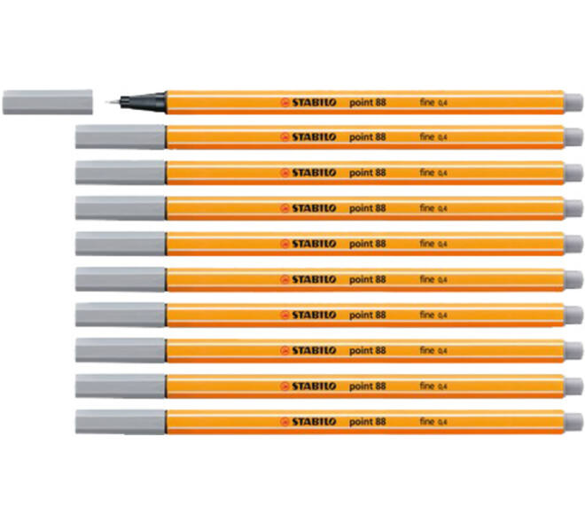 Fineliner STABILO point 88/95 fijn middelkoud grijs