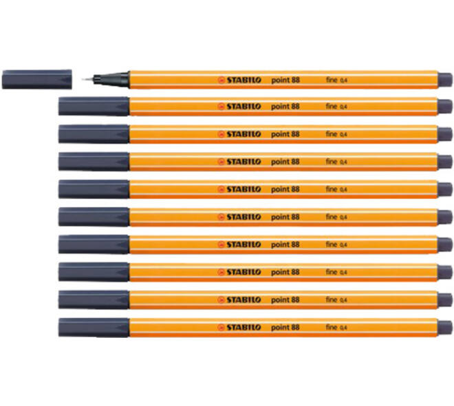 Fineliner STABILO point 88/98 fijn payne's grijs