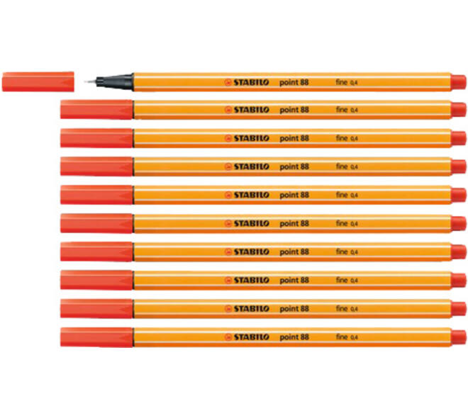 Fineliner STABILO point 88/48 fijn lichtrood