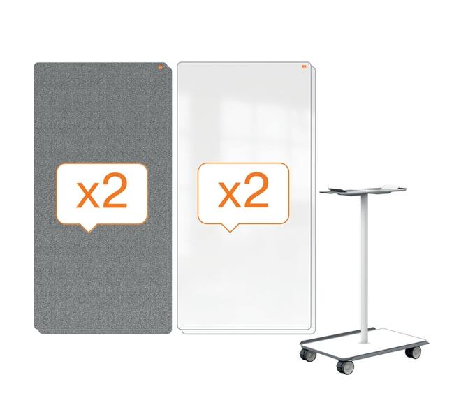 White- en Memobord systeem Nobo Move & Meet 90x180cm