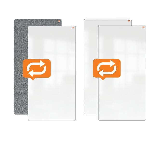 White- en Memobord systeem Nobo Move & Meet 90x180cm
